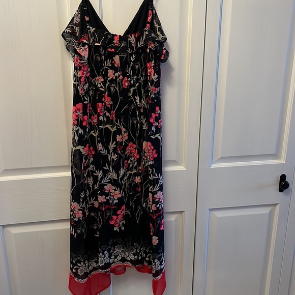 Express size small floral dress with two slits, sundress, wrap top, empire waist - Picture 4 of 4
